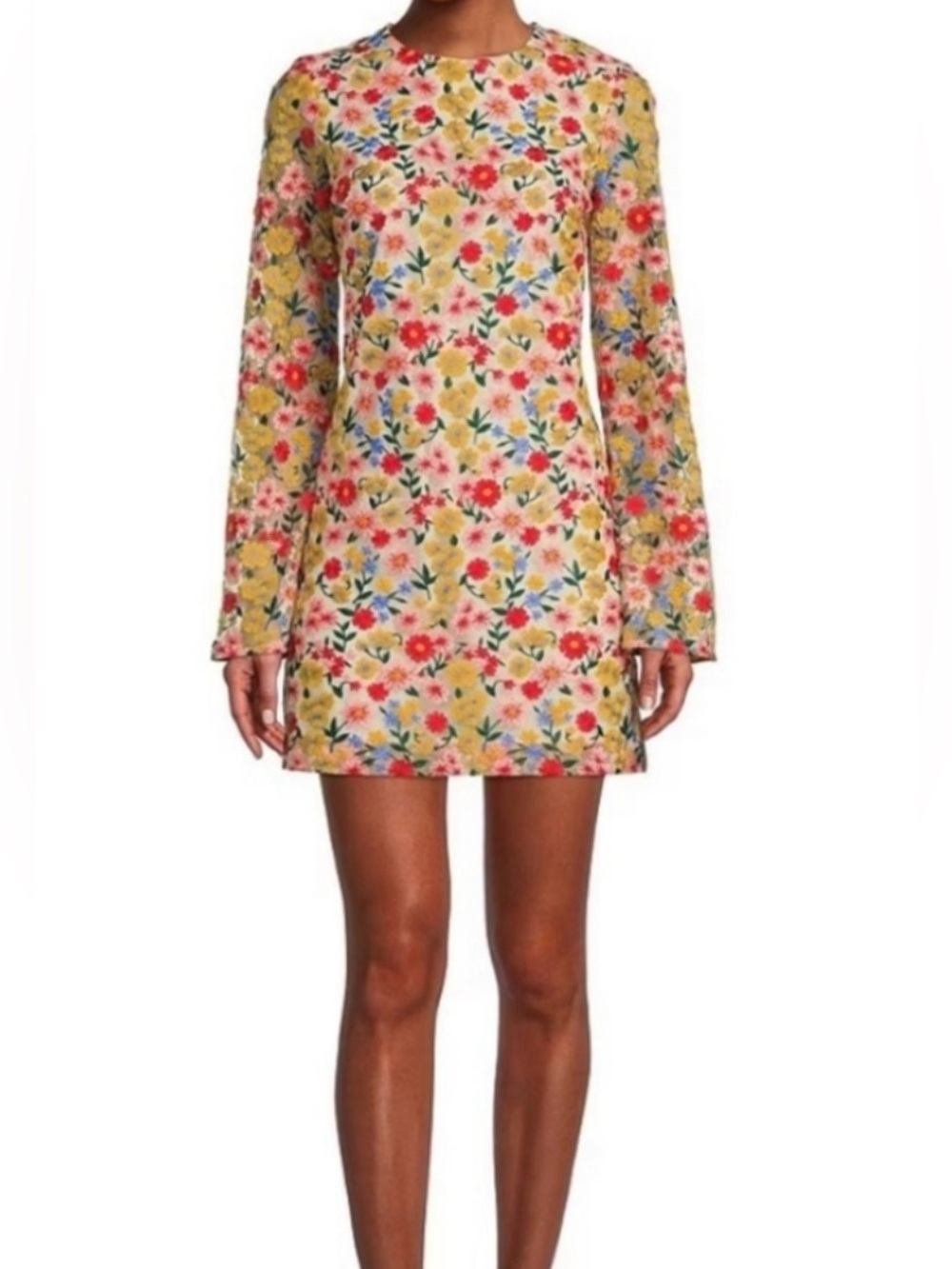 Antonio Melani x The Nat Note Clementina Embroidered Floral Mesh Mini Dress